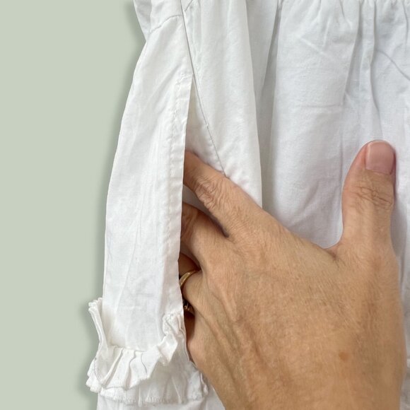 Love The Label | White Cotton Tiered Ruffle Mini Dress | L | Minor Flaws - Picture 9 of 15